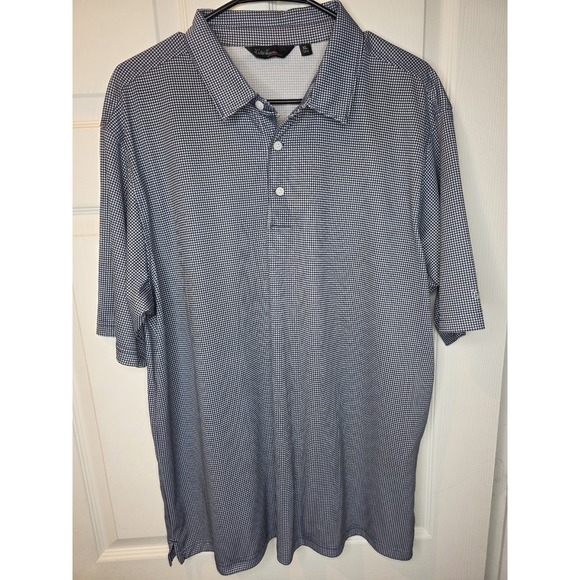 Walter Hagen Other - Walter Hagen Golf Blue & White Geometric Polo Golf Collared Shirt Men's XLarge‎